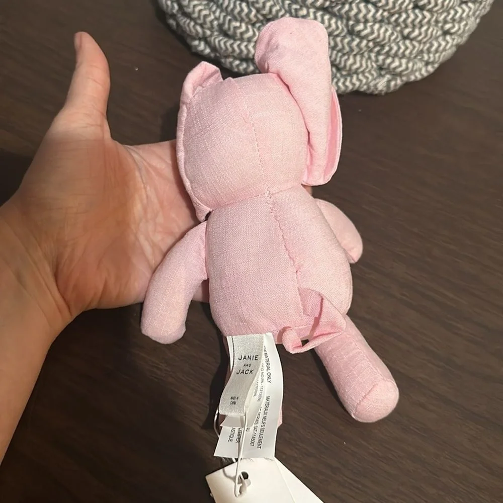 NWT Janie and Jack Pink Baby Elephant Stuffed Animal‎